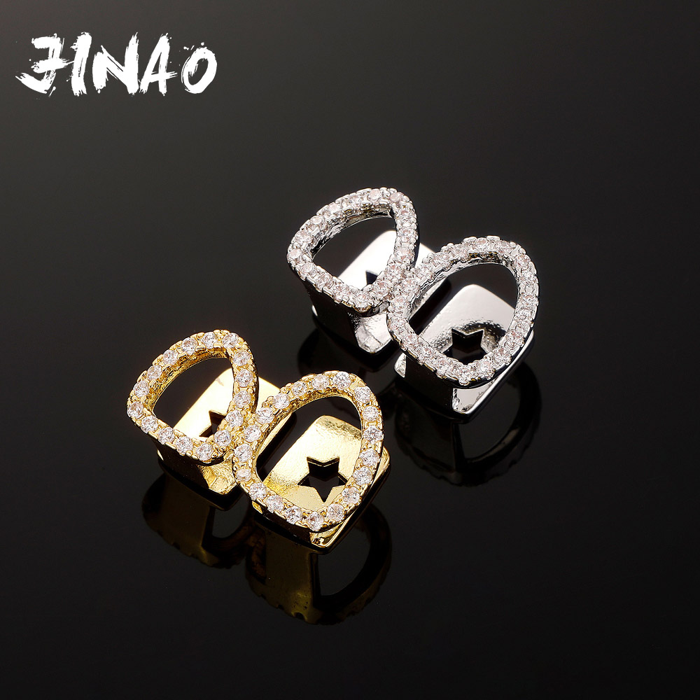 Street Fashion Loverboy Hat - JINAO 新 2024 ヒップホップ歯 Grillz 男性女性アイスアウト中空二重歯キャップ歯科グリルパンクラッパーキャップハロウィンコスプレ