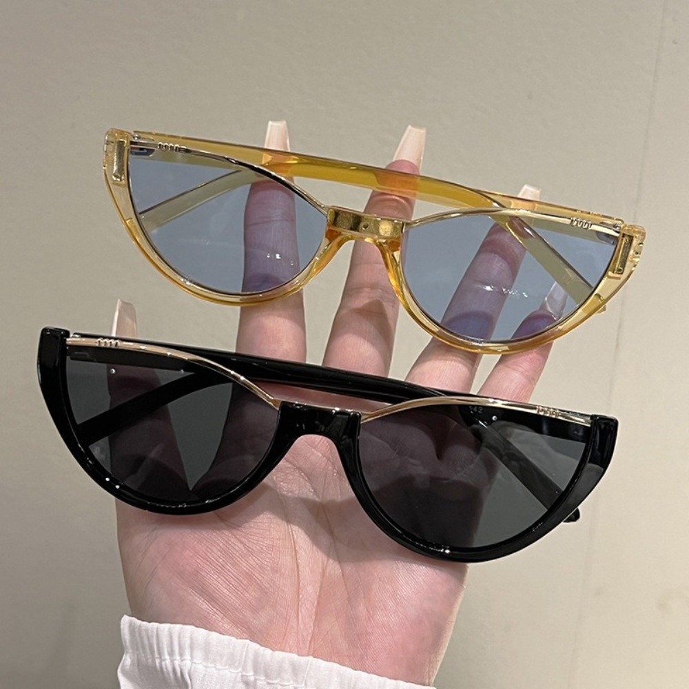 Fashion Street Cat - ファッションハーフフレームキャットアイサングラス屋外ストリート写真撮影UV保護サングラス傷つきにくいサイクリングシェード
