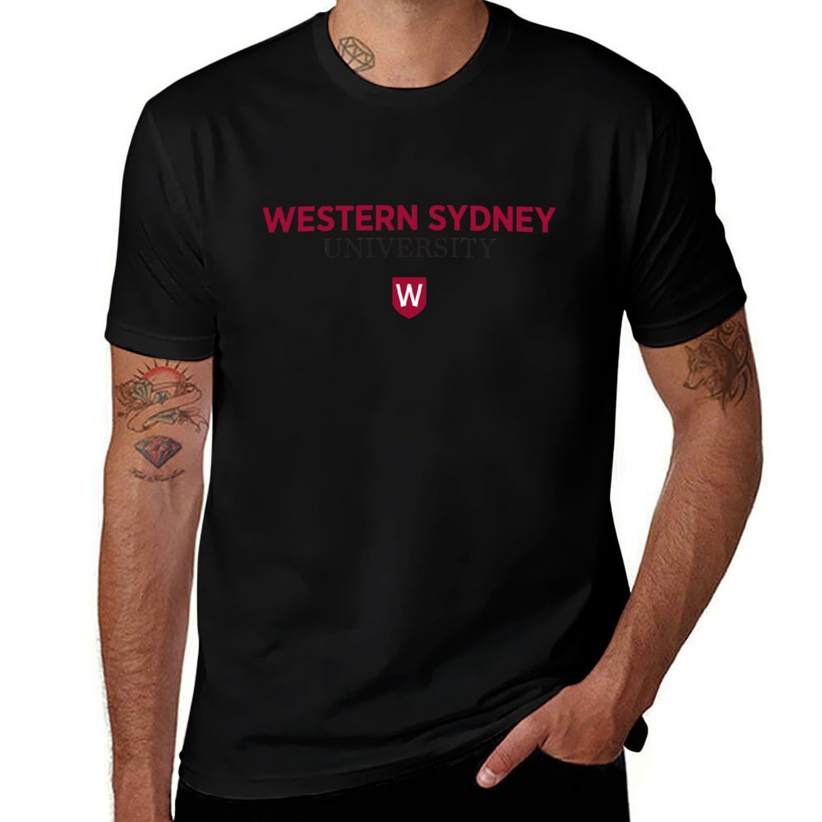 Street Fashion Sydney - ウェスタンシドニー大学Tシャツ ストリートファッション カジュアルTシャツ