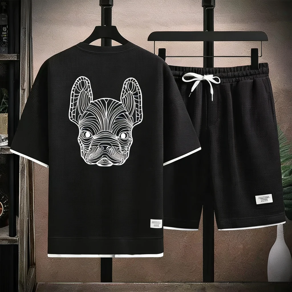 Street Fashion Men - 夏のメンズ速乾カジュアル半袖Tシャツとショートパンツセットシティストリートファッションランニングスポーツ2ピーススーツ