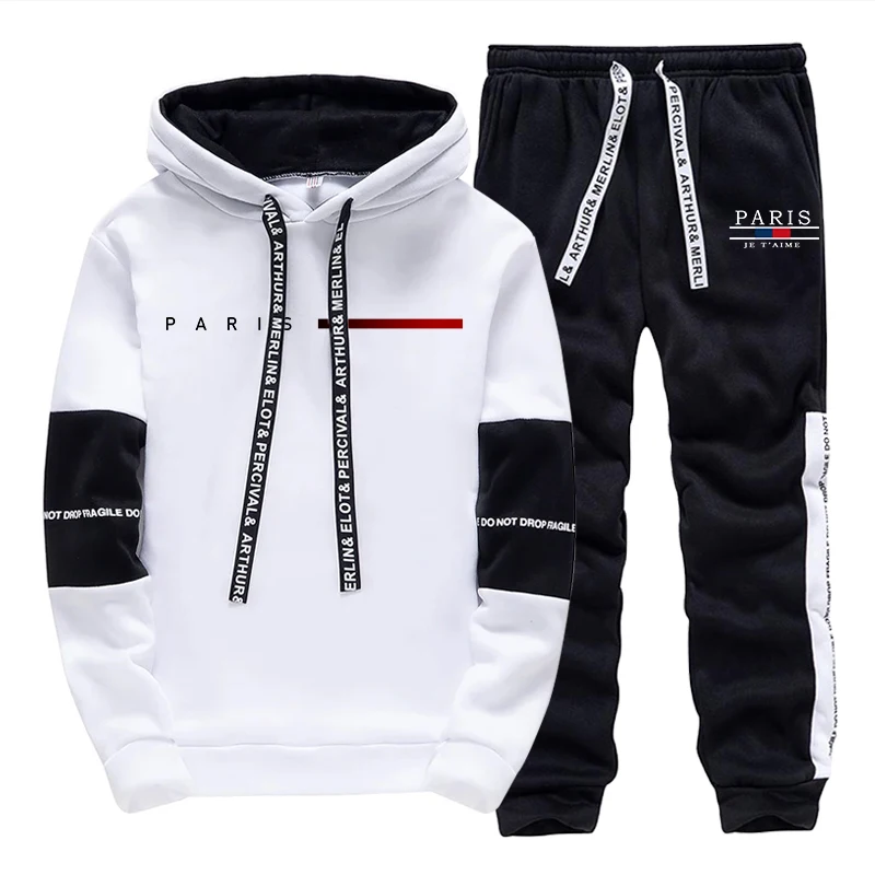Street Fashion Men - メンズトラックスーツ ファッション カジュアル フード付きスウェットシャツ アウトドア スポーツ
