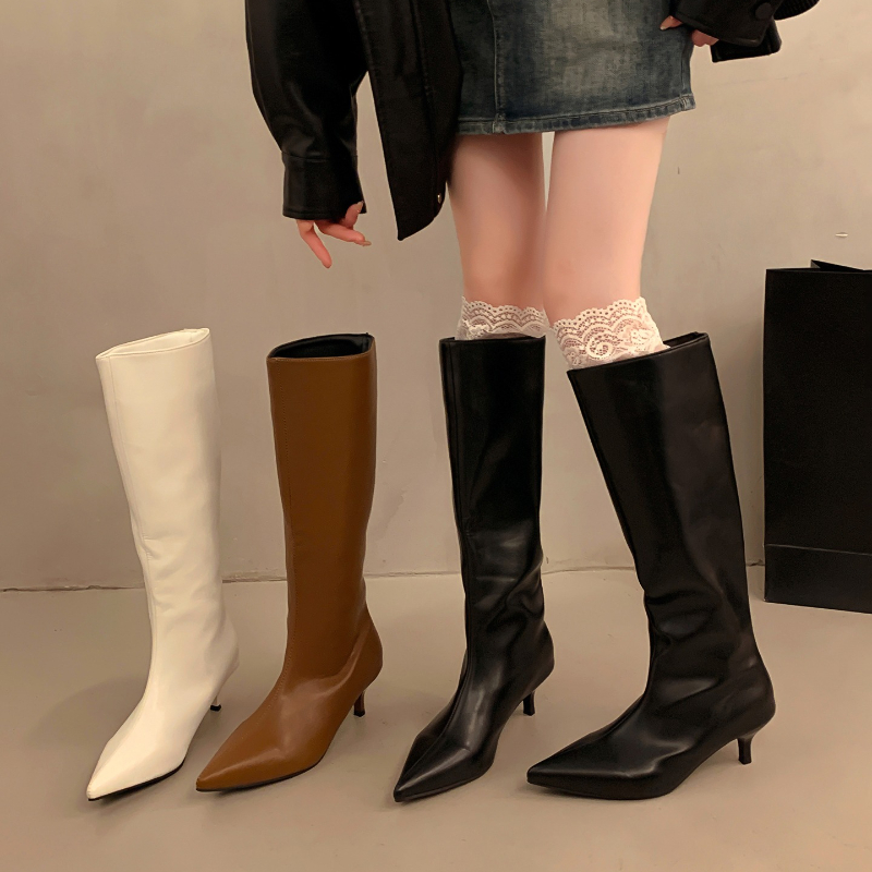 Street Fashion Rome - 秋冬ナイトクラブ用細ヒールポインテッドトゥレディースニーハイブーツ、ファッショナブルでセクシーなストリッパーパーティーロングブーツ、女性用靴