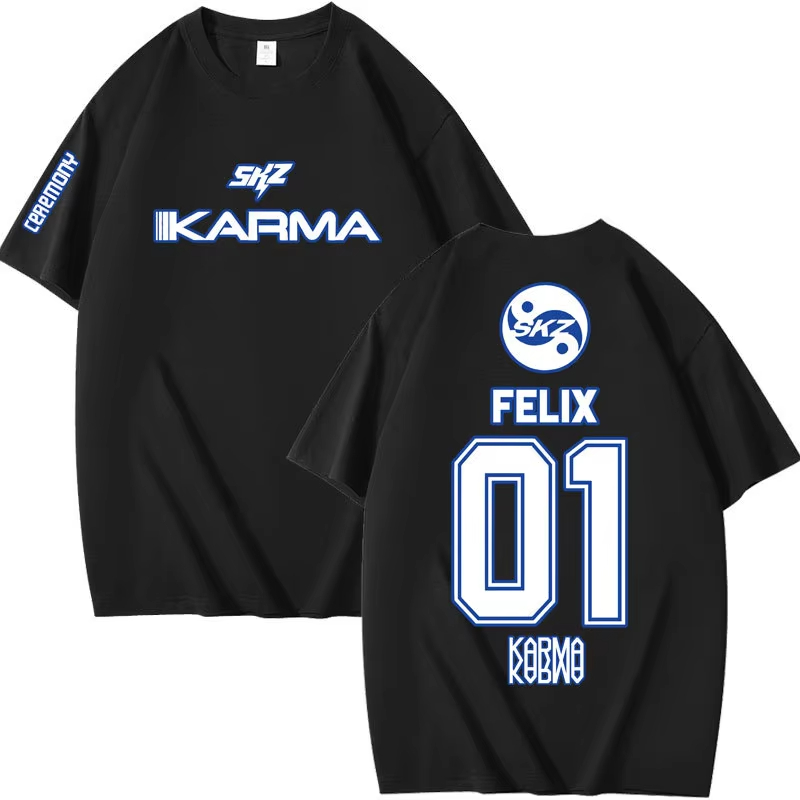 Street Fashion Kpop - 人気 Kpop KARMA 半袖 Tシャツ女性男性原宿トップスヴィンテージ美的グラフィック Tシャツコットン