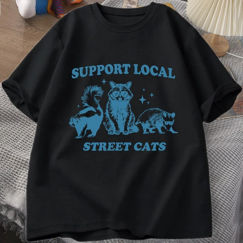 あなたの地元の野良猫を応援しましょう レトロ Tシャツ 面白 - Fashion Street Cat のレビューと価格