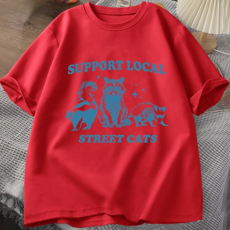 あなたの地元の野良猫を応援しましょう レトロ Tシャツ 面白 - Fashion Street Cat のレビューと価格