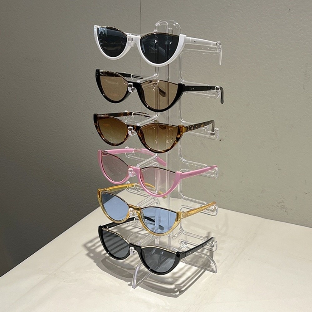 ファッションハーフフレームキャットアイサングラス屋外ストリー - Fashion Street Cat のレビューと価格