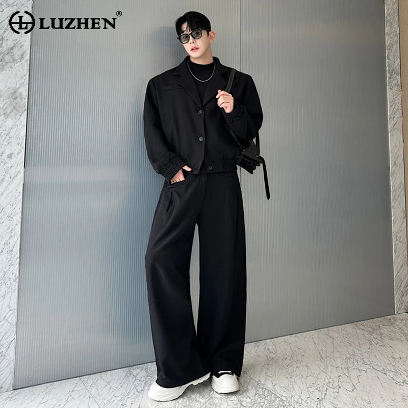 LUZHEN 春のブレザーネックカジュアルジャケット メンズ - Street Fashion Men のレビューと価格