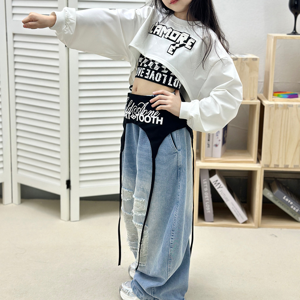 ヒップホップガールズファッション K-POP クロップトップ - Street Fashion Kpop のレビューと価格