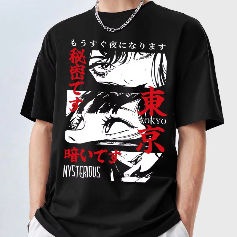 メンズ Y2K アニメ柄 Tシャツ 東京ミスト 半袖 ラウン - Street Fashion In Tokyo のレビューと価格