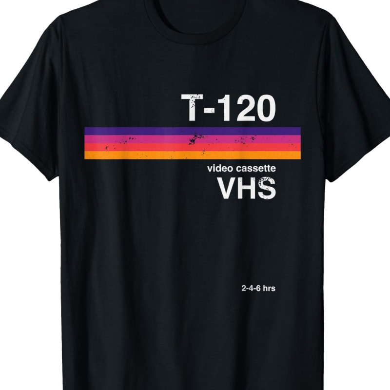 レトロ VHS ビデオパターン Tシャツ夏トレンディストリー - Street Fashion Videos のレビューと価格