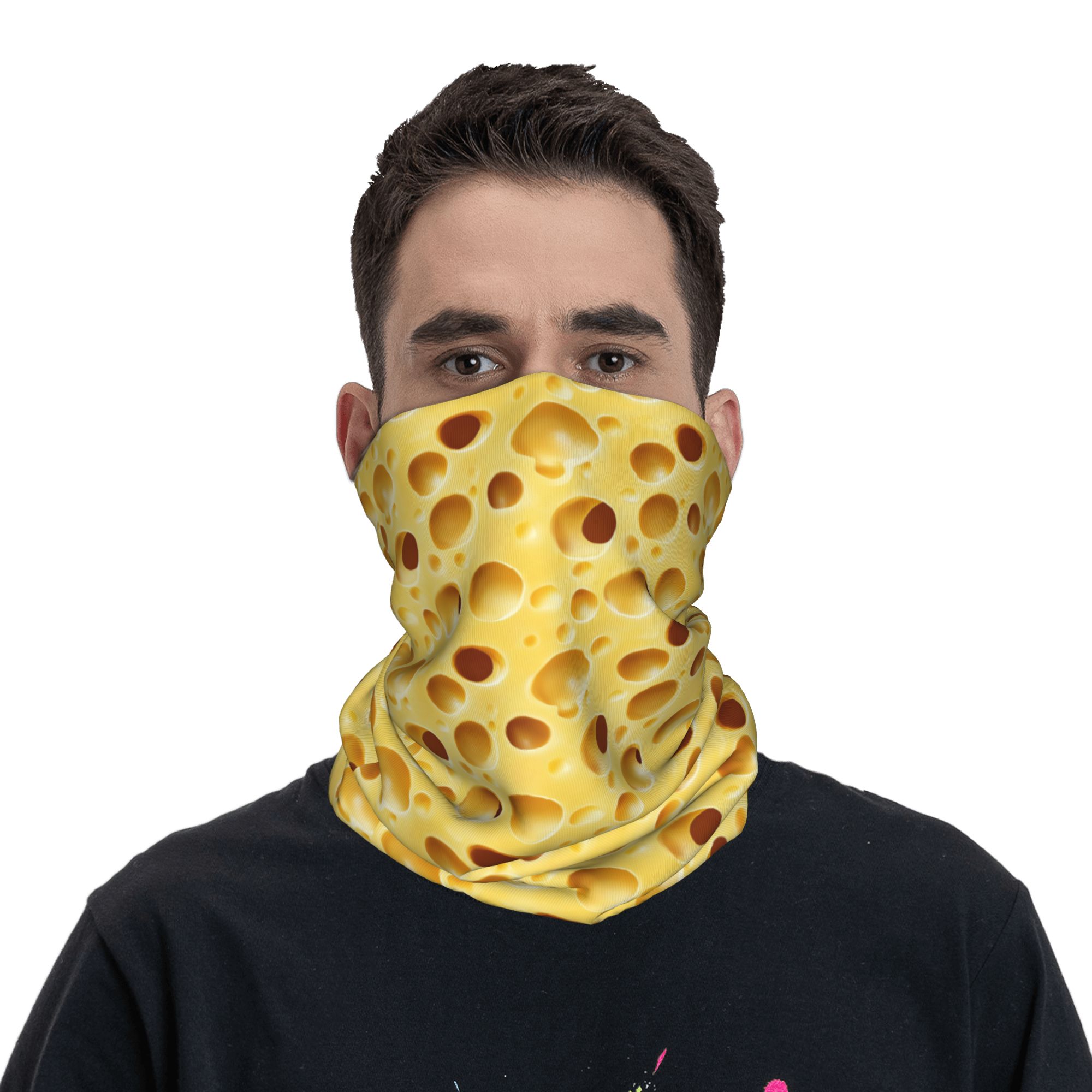 チーズ バンダナ ネックゲイター プリント ラップマスク ス - Balaclava Face Mask のレビューと価格