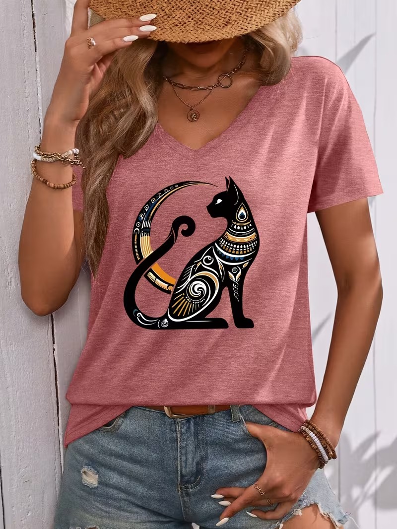 新作夏物3D猫神ベストパターンプリントレディースTシャツ フ - Fashion Street Cat のレビューと価格