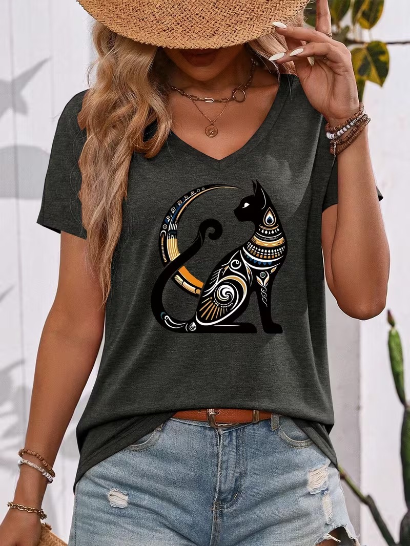 新作夏物3D猫神ベストパターンプリントレディースTシャツ フ - Fashion Street Cat のレビューと価格