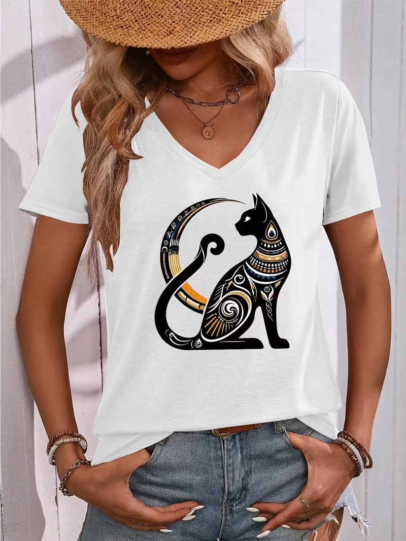 新作夏物3D猫神ベストパターンプリントレディースTシャツ フ - Fashion Street Cat のレビューと価格