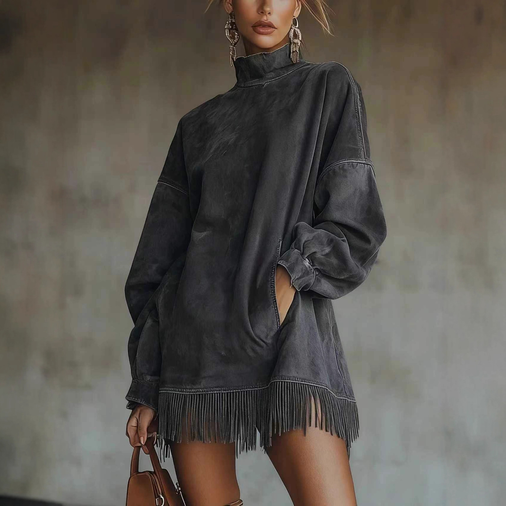 2026 新ファッションタッセル長袖ドレス女性春カジュアルル - Guangzhou Street Fashion のレビューと価格