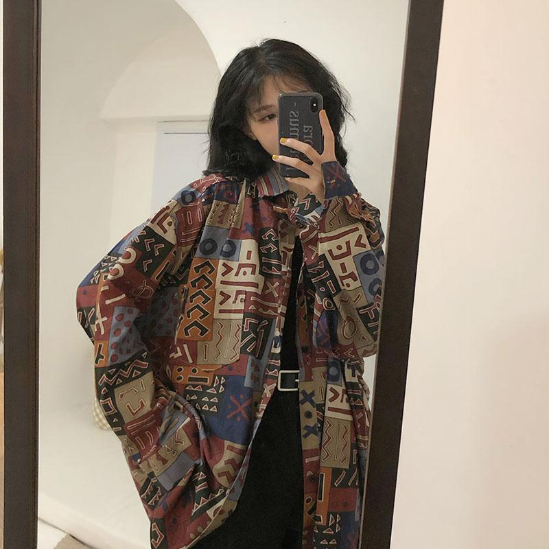 ヴィンテージ原宿女性ブラウスストリート特大韓国エレガントなシ - Street Fashion In Korea のレビューと価格