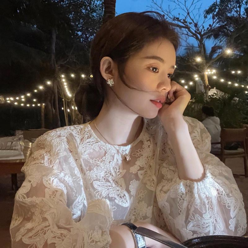 MEXZT エレガントなシアーホワイトシャツ女性のファッショ - Street Fashion In Korea のレビューと価格