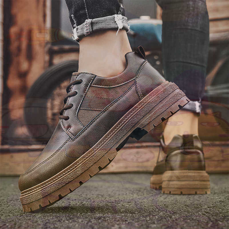 ダーク天然皮革ファッショントレーナーテニスメンズスニーカーフ - Guangzhou Street Fashion のレビューと価格