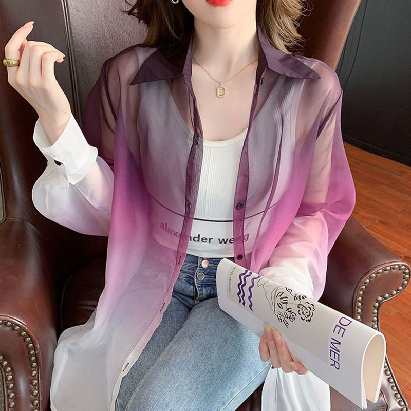 女性用Tシャツ,夏のファッション,グラデーションカラー,対照 - Street Fashion In Korea のレビューと価格