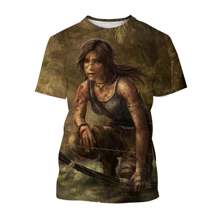 男性 Tシャツクラシックビデオゲームトゥームレイダーグラフィ - Street Fashion Videos のレビューと価格
