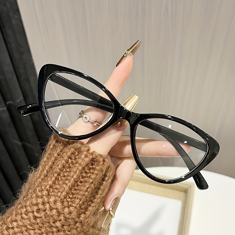 ファッショナブルなキャットアイ型女性用フラットレンズメガネ、 - Fashion Street Cat のレビューと価格