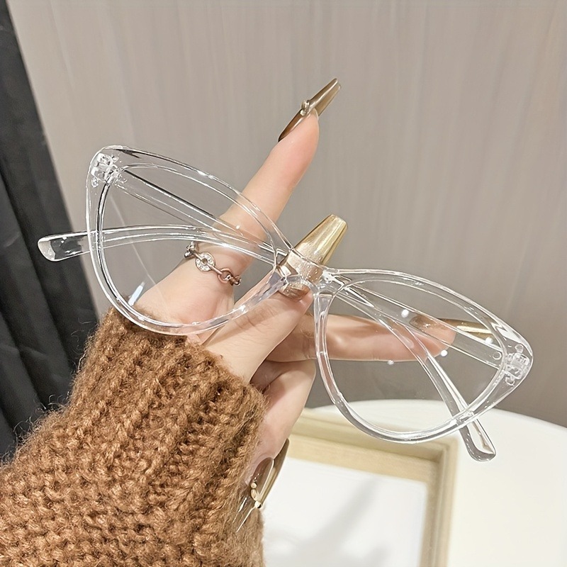 ファッショナブルなキャットアイ型女性用フラットレンズメガネ、 - Fashion Street Cat のレビューと価格