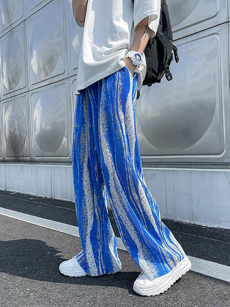 メンズワイドレッグパンツ,バギー,ロング,ストレート,サマー - Street Fashion In Korea のレビューと価格