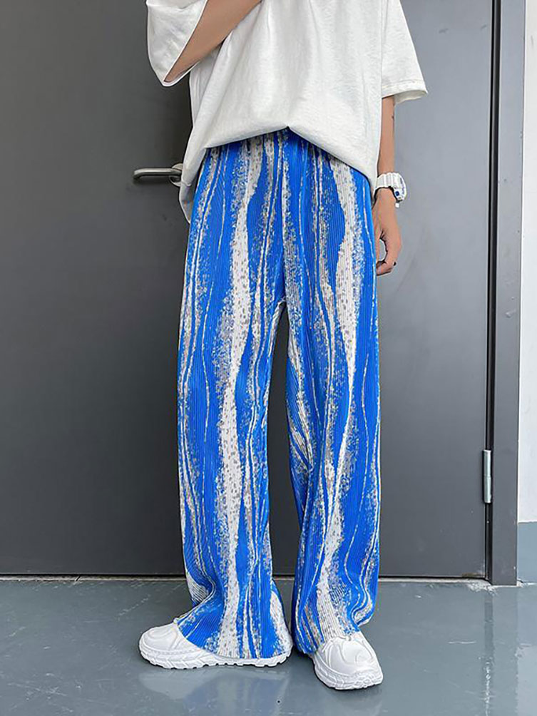 メンズワイドレッグパンツ,バギー,ロング,ストレート,サマー - Street Fashion In Korea のレビューと価格