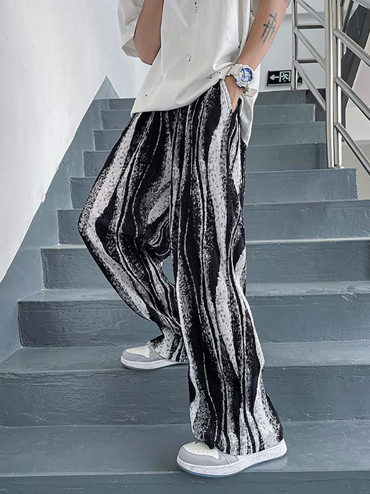 メンズワイドレッグパンツ,バギー,ロング,ストレート,サマー - Street Fashion In Korea のレビューと価格