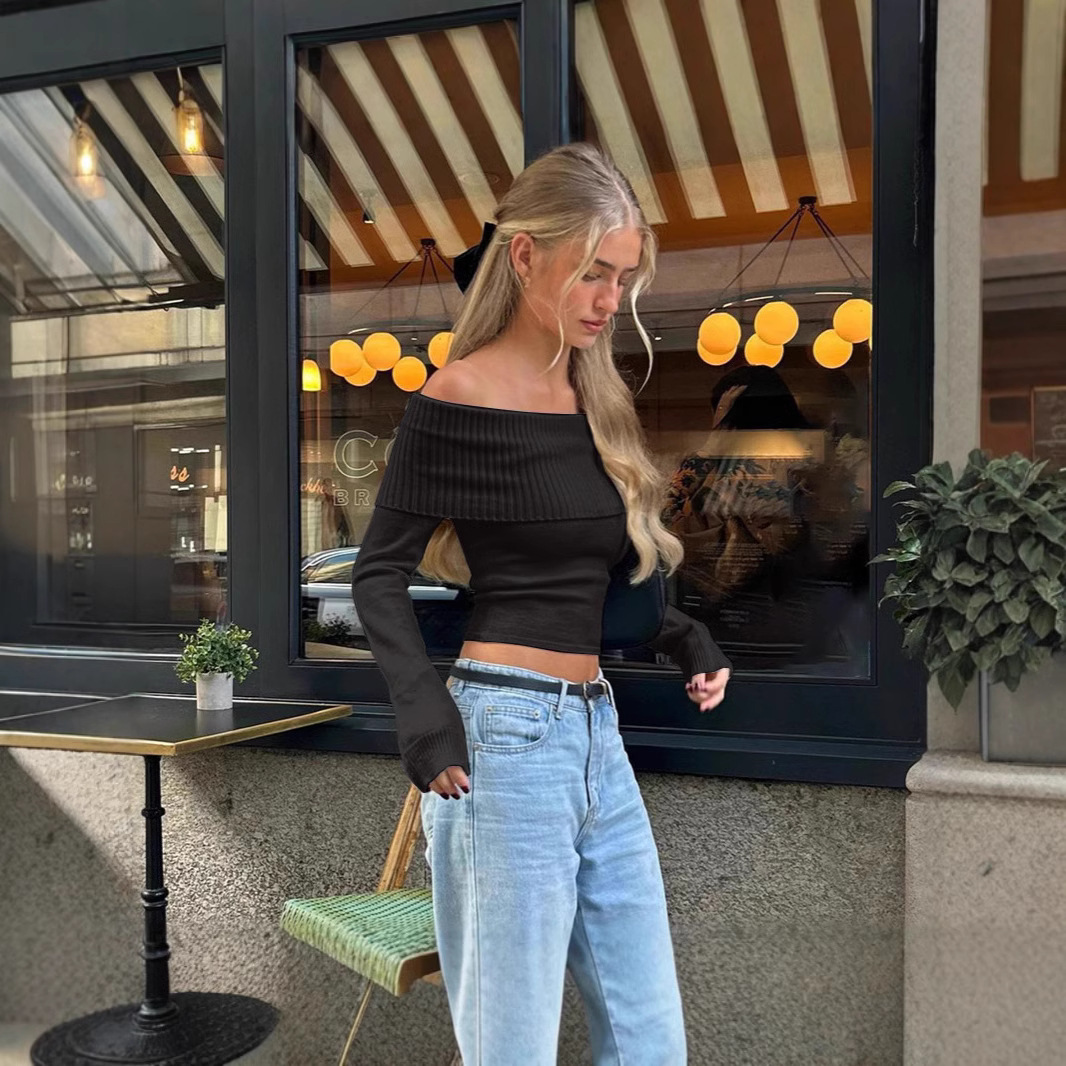 ストリートファッション オフショルダートップ レディース 長 - Street Fashion Women のレビューと価格