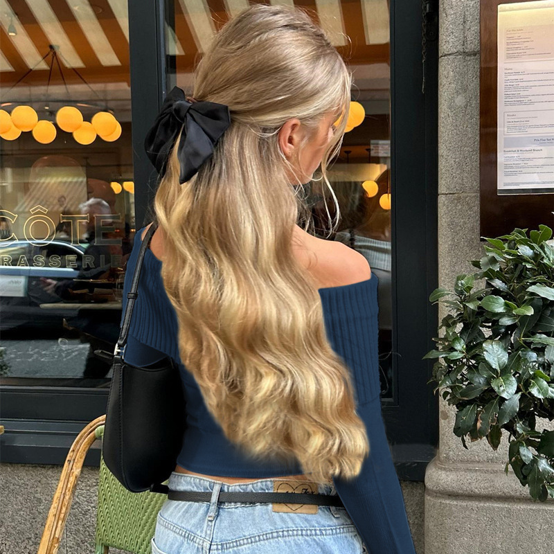 ストリートファッション オフショルダートップ レディース 長 - Street Fashion Women のレビューと価格