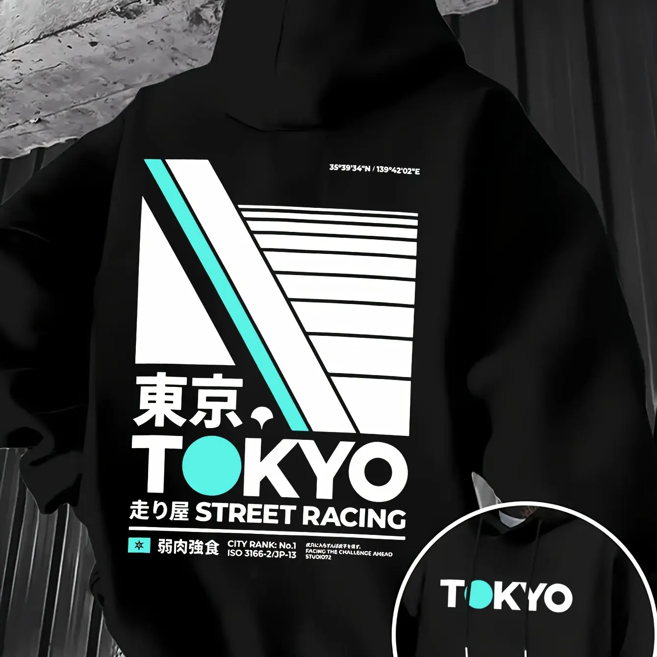 レトロなJDMトーキョーレーシングの両面プリントメンズフーデ - Street Fashion In Tokyo のレビューと価格