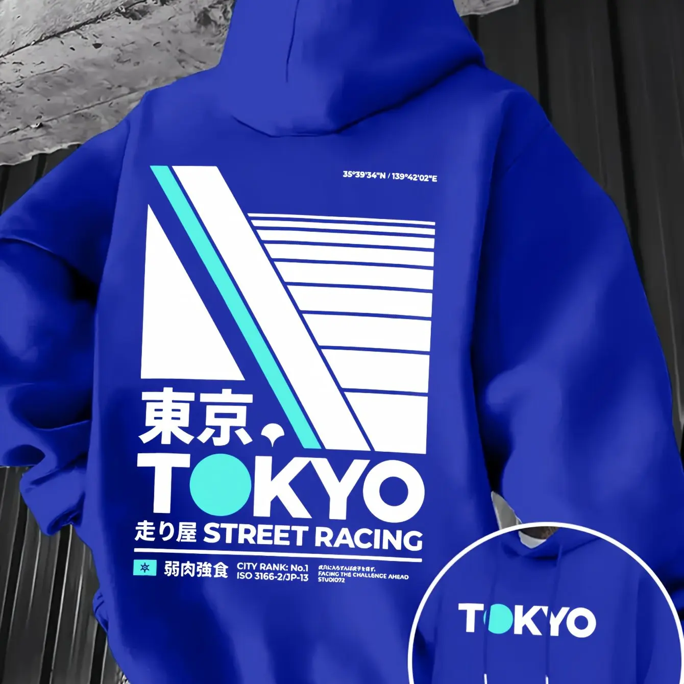 レトロなJDMトーキョーレーシングの両面プリントメンズフーデ - Street Fashion In Tokyo のレビューと価格